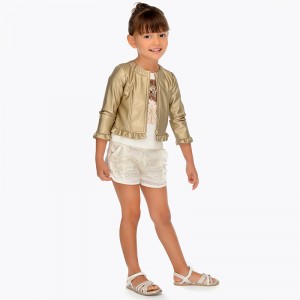 Short perforat fetita Mayoral 3207PV19ALB2